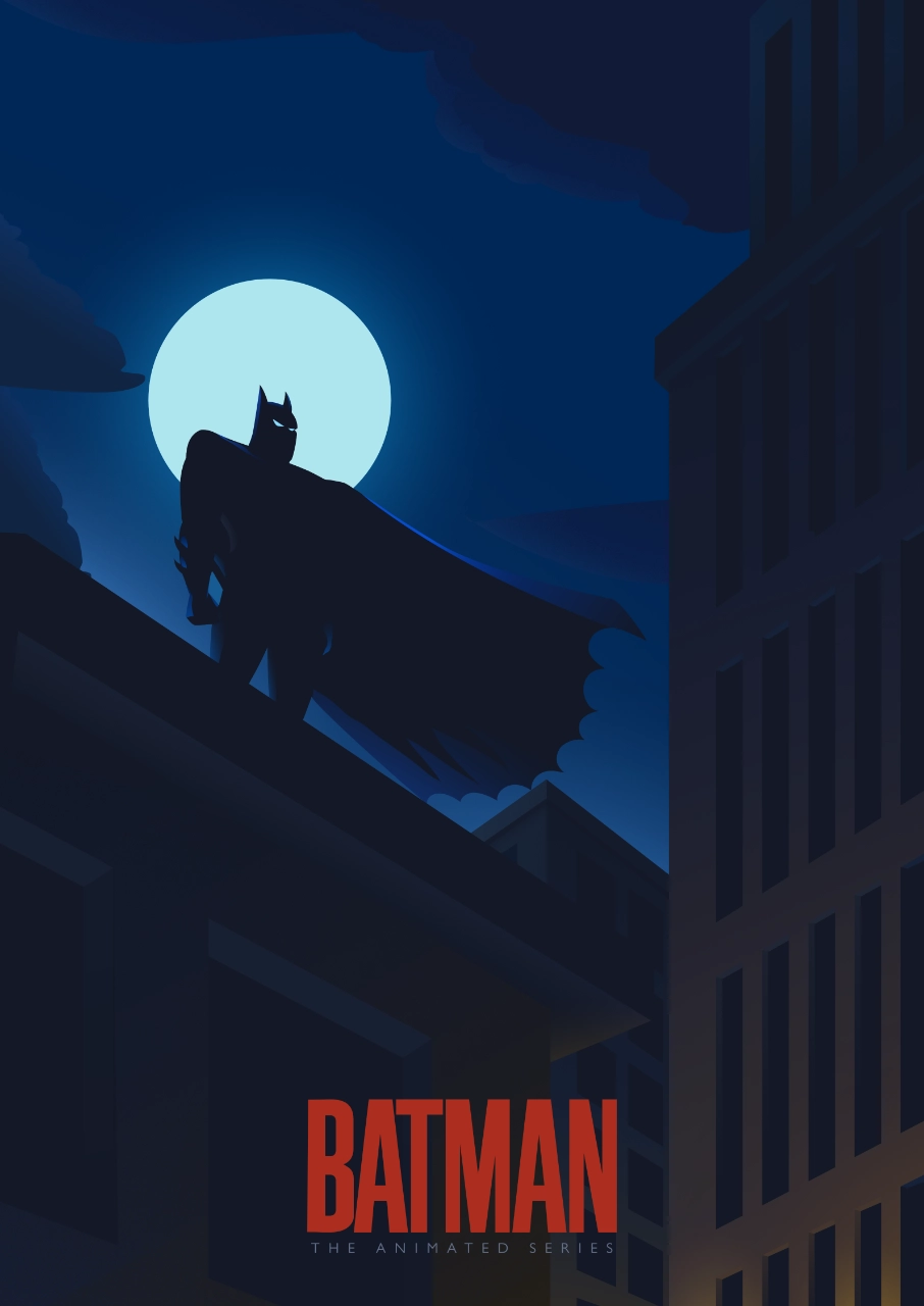 La silhouette de Batman surplombe un immeuble de Gotham City