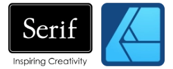 Logo de l'entreprise Serif Europe et son logiciel Affinity Designer