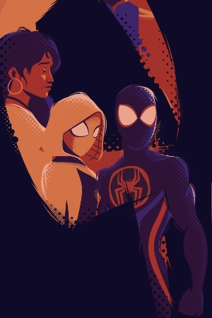 Miles Morales et Gwen Stacy dans leur tenue de super-héros